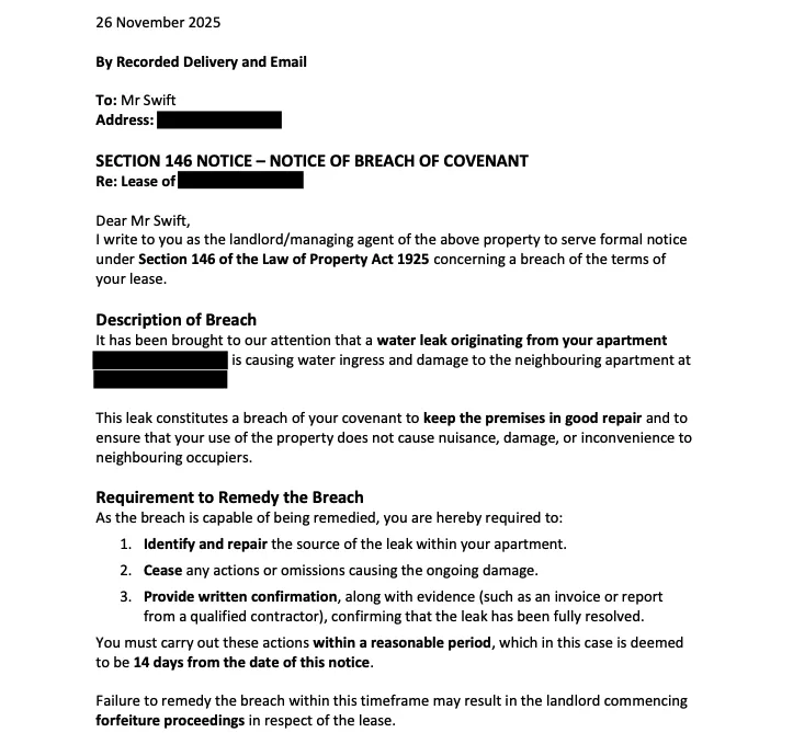 Section 146 Notice - Page 1