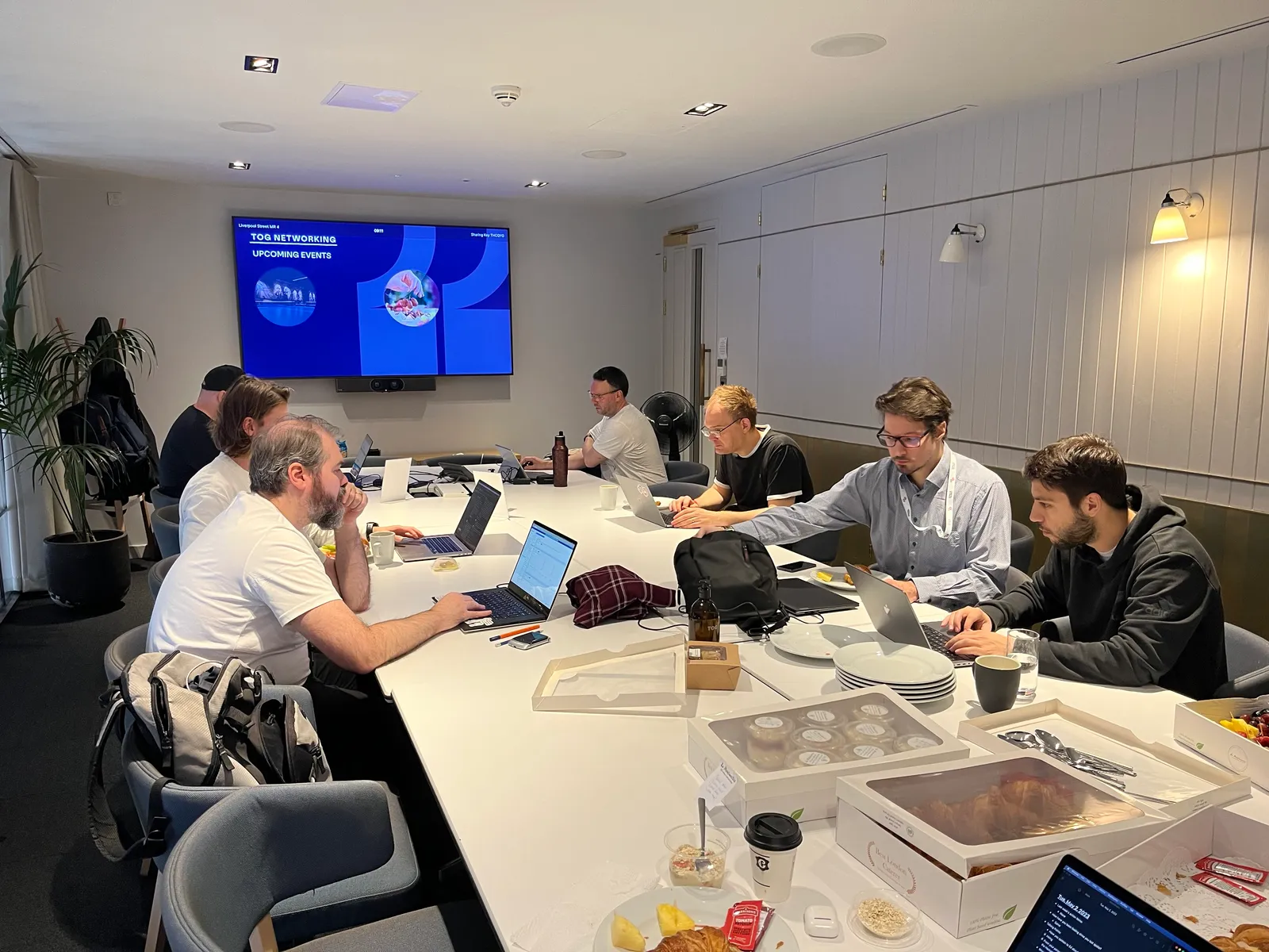 Hackathon teams hacking away